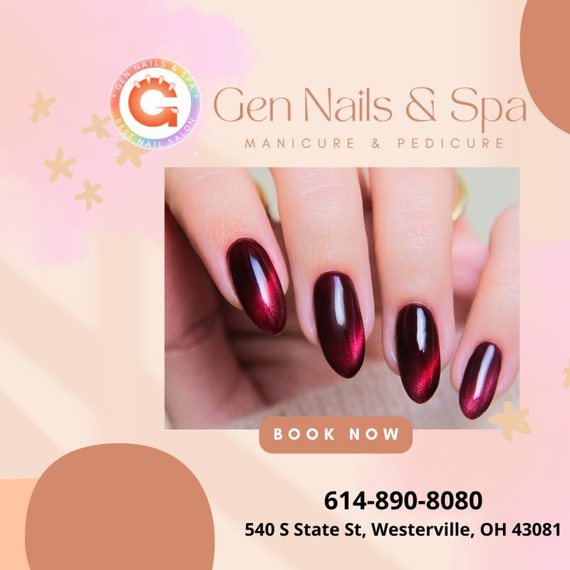 Acrylic nail extensions applied at nail salon 43081