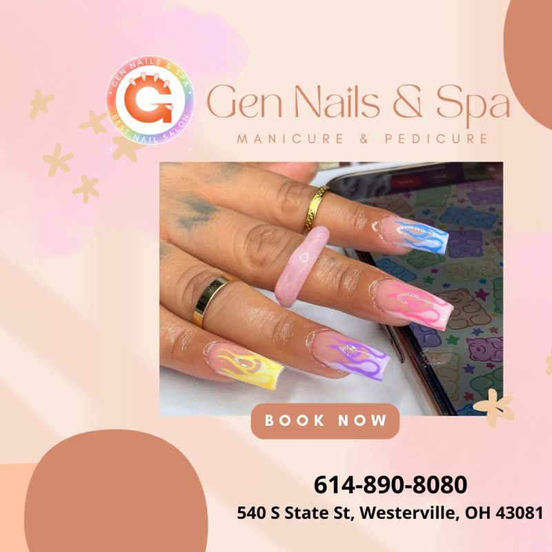 Classic manicure with natural nail polish at nail salon 43081