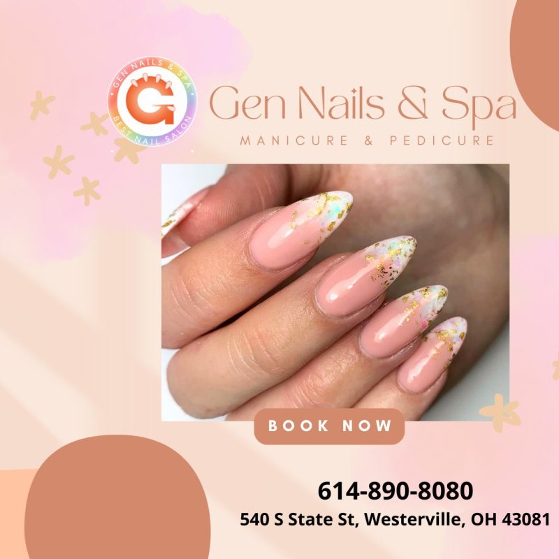 Elegant French manicure with white tips at nail salon 43081